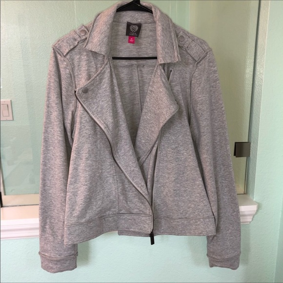 Vince Camuto French Terry Moto Jacket M - Picture 2 of 8
